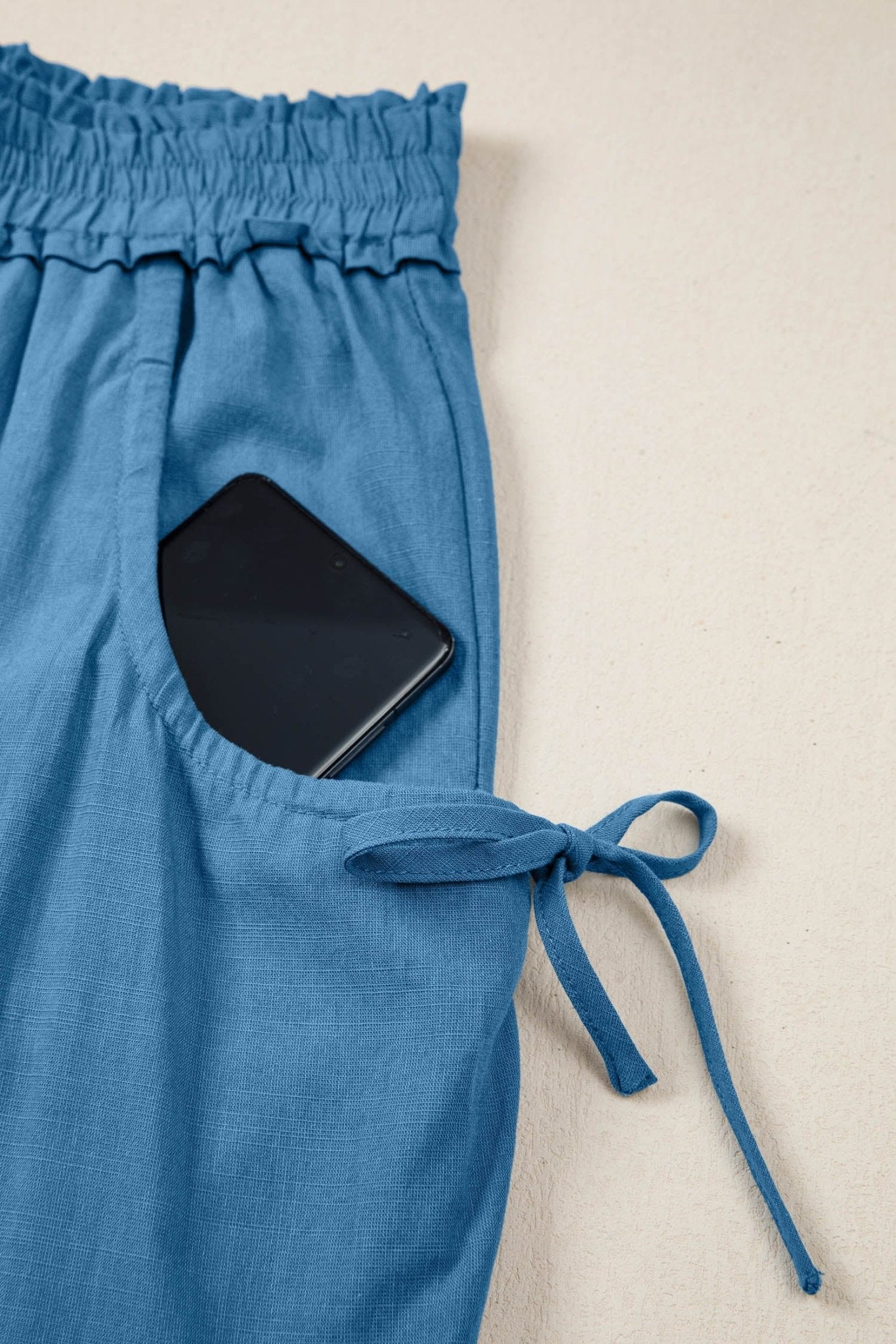 Smocked High Waist Drawstring Pocket Jogger Pants - Rooted & Reckless Co.