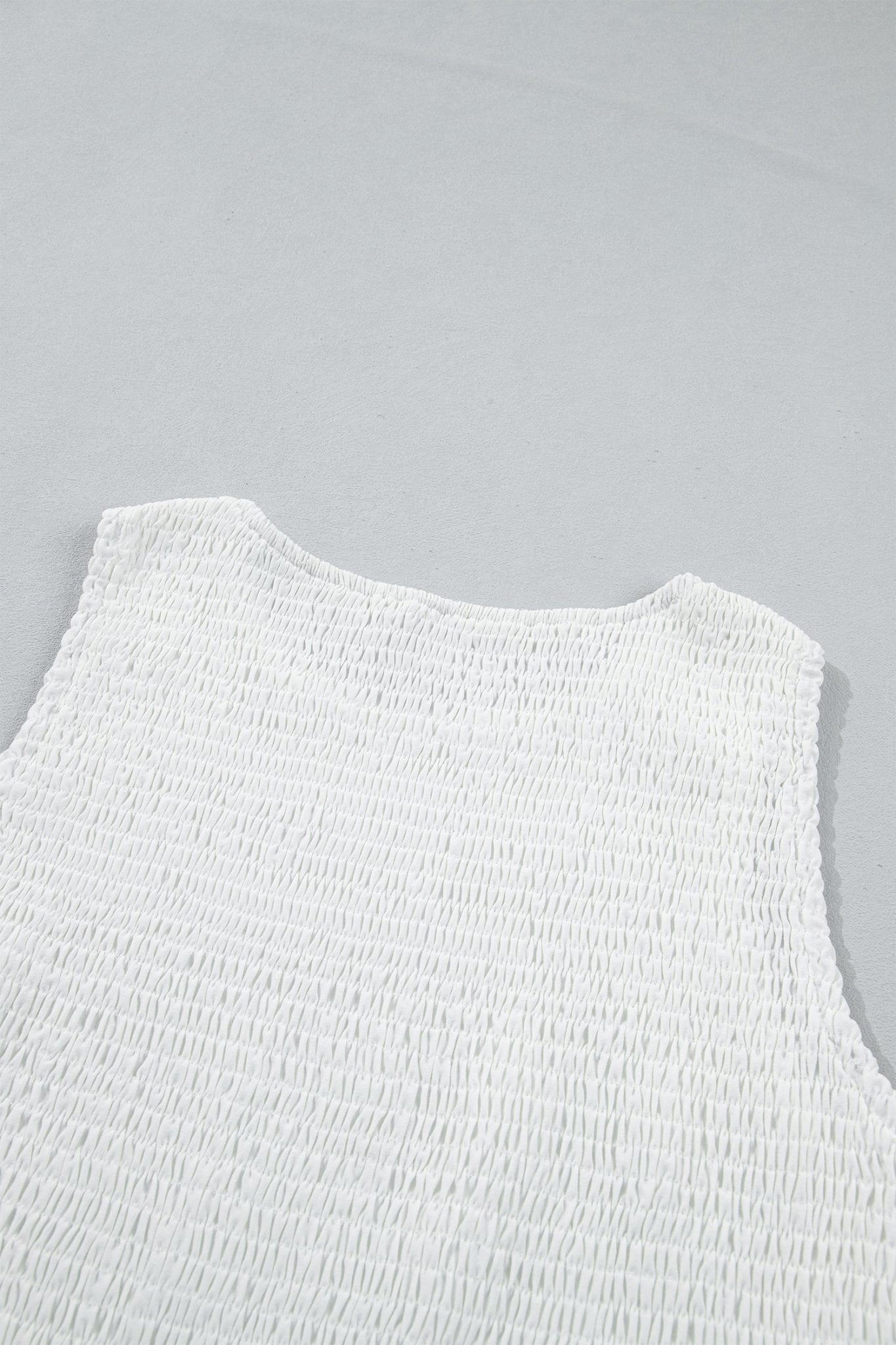 Smocked Lace Sleeveless Peplum Top - Rooted & Reckless Co.