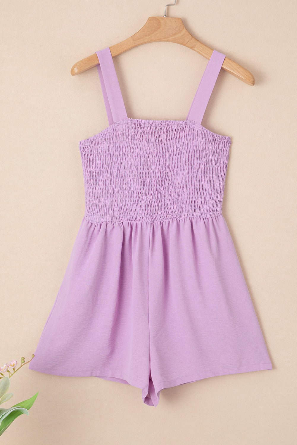 Smocked Sleeveless Romper w/ Pockets - Rooted & Reckless Co.