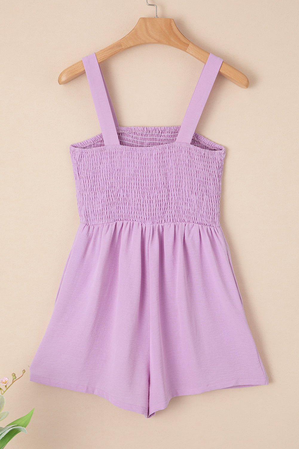 Smocked Sleeveless Romper w/ Pockets - Rooted & Reckless Co.