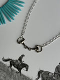Snaffle Bit Silver Chain Necklace - Rooted & Reckless Co.