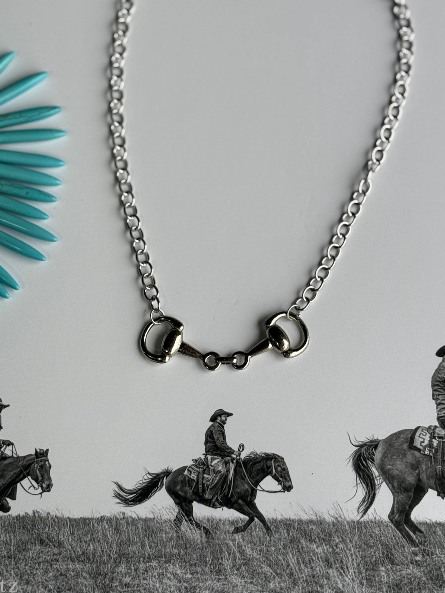 Snaffle Bit Silver Chain Necklace - Rooted & Reckless Co.