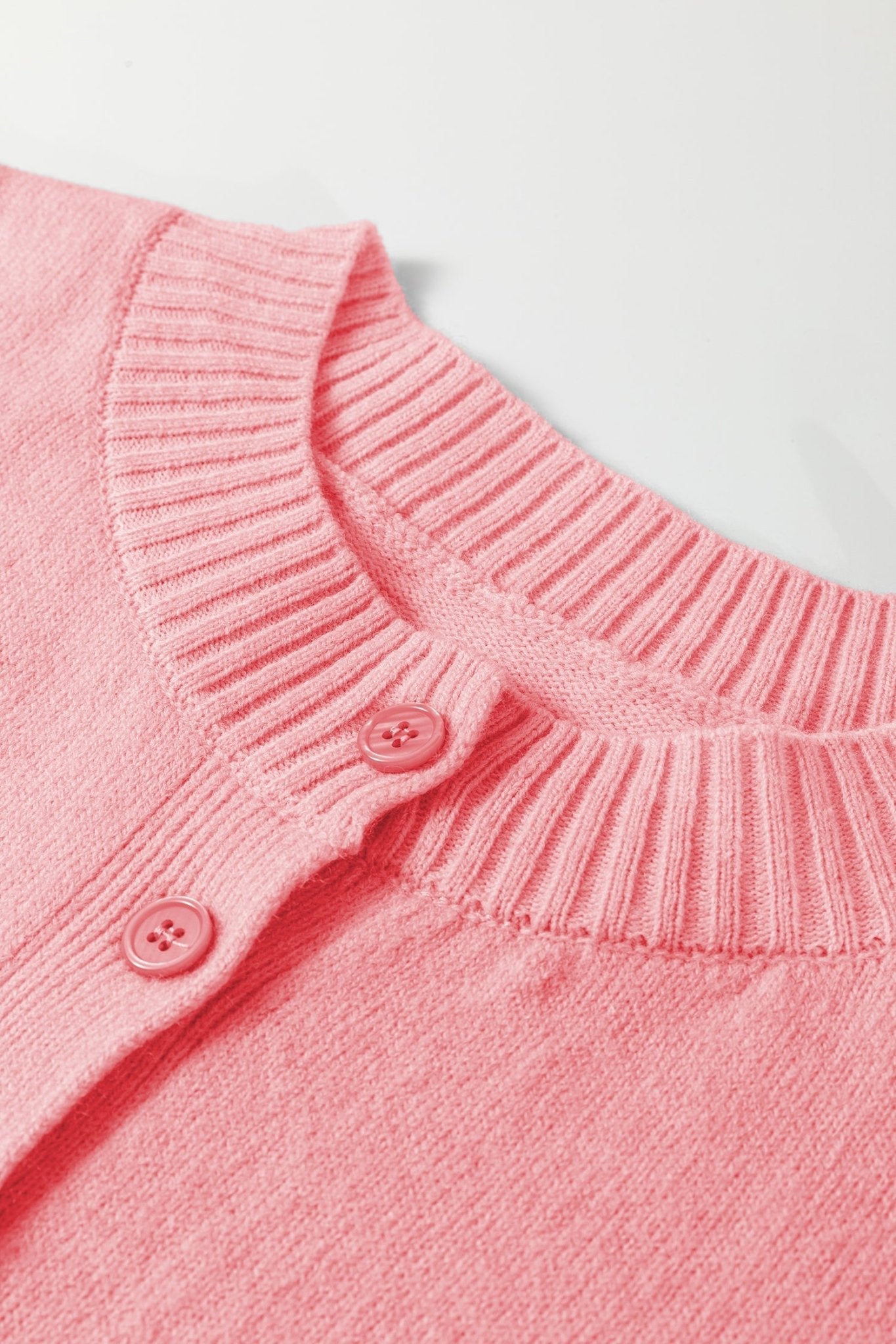 Solid 3/4 Sleeve Boxy Button-Down Cardigan - Rooted & Reckless Co.