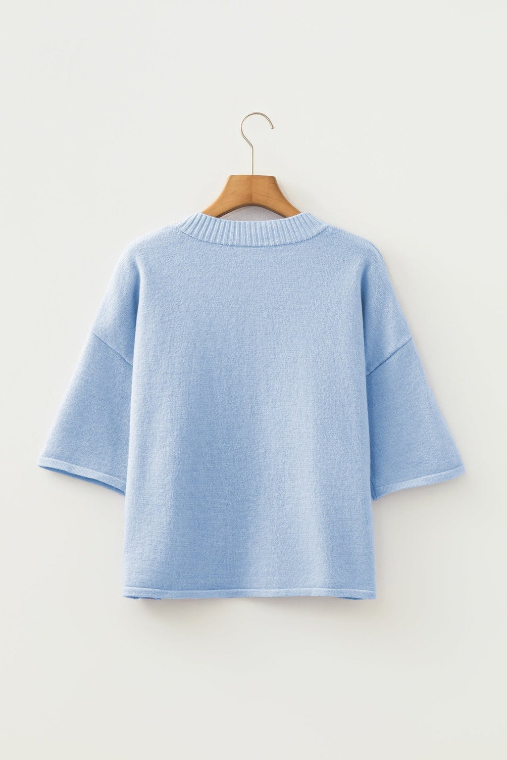 Solid 3/4 Sleeve Boxy Button-Down Cardigan - Rooted & Reckless Co.
