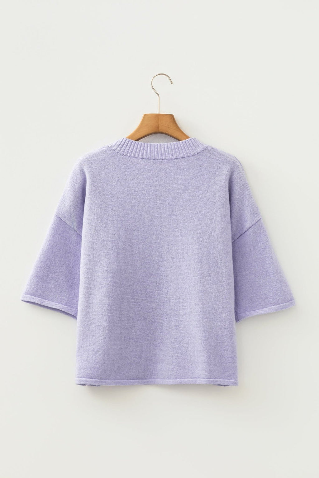 Solid 3/4 Sleeve Boxy Button-Down Cardigan - Rooted & Reckless Co.