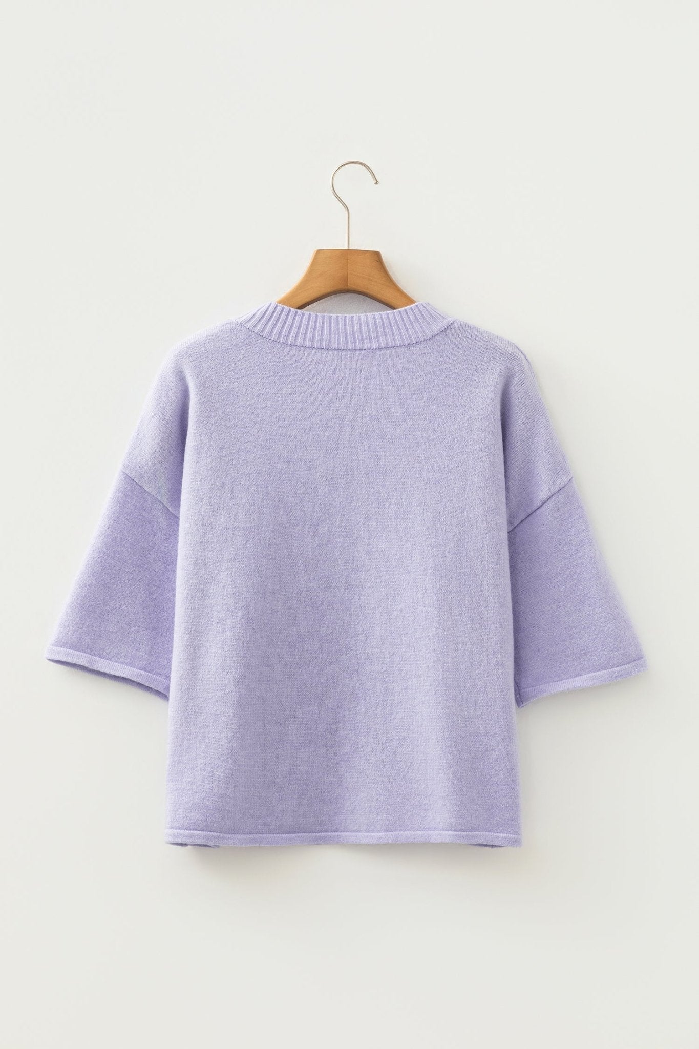 Solid 3/4 Sleeve Boxy Button-Down Cardigan - Rooted & Reckless Co.