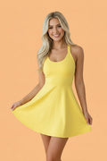 Solid Back Cutout Active Mini Dress - Rooted & Reckless Co.