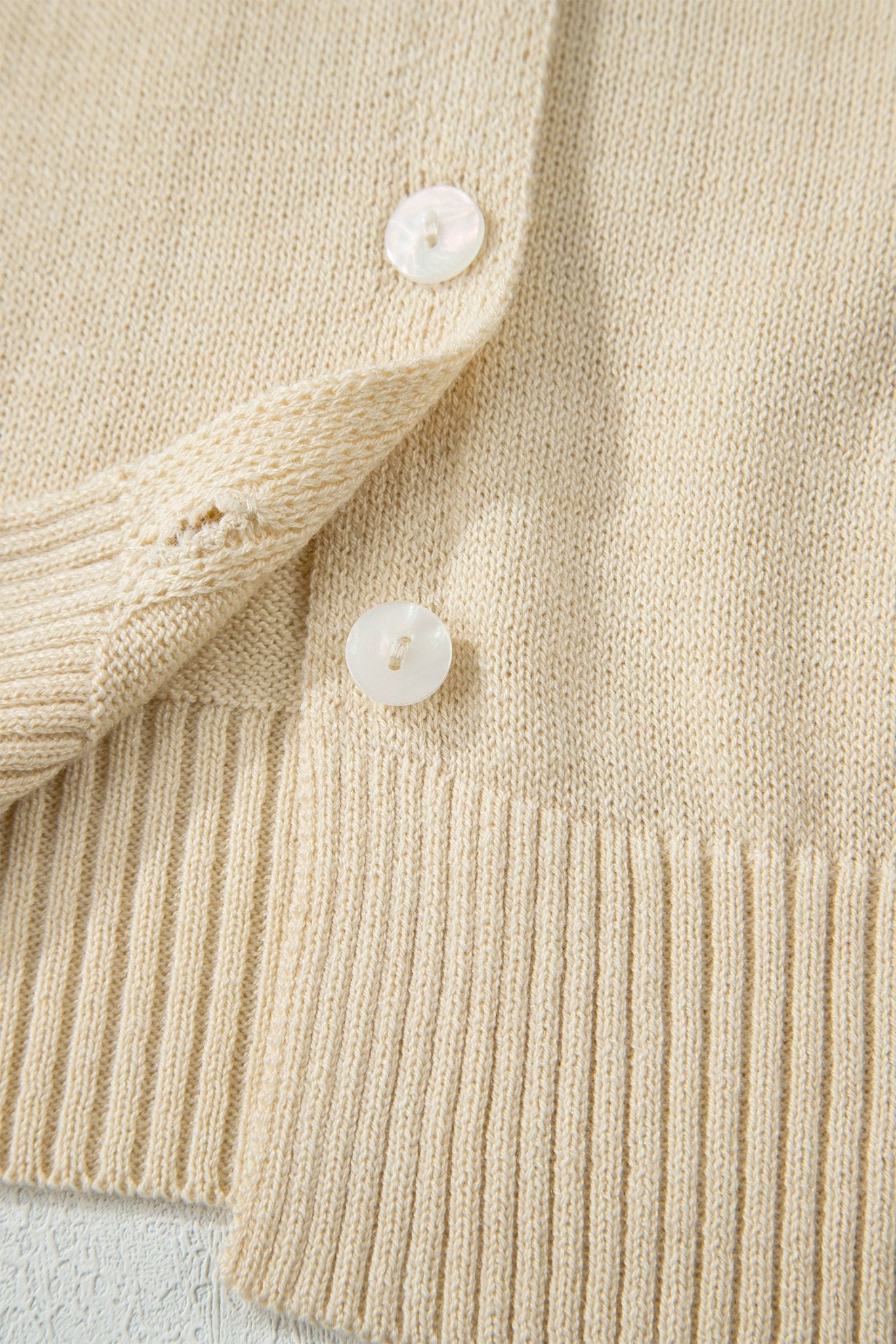 Solid Button-Front Rolled Hem Sweater Top - Rooted & Reckless Co.