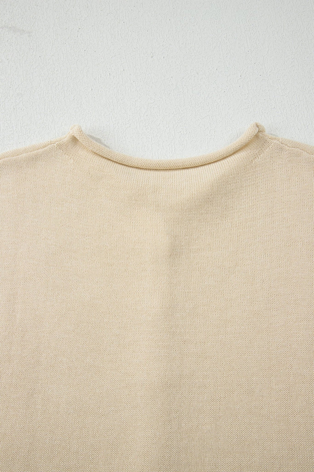 Solid Button-Front Rolled Hem Sweater Top - Rooted & Reckless Co.