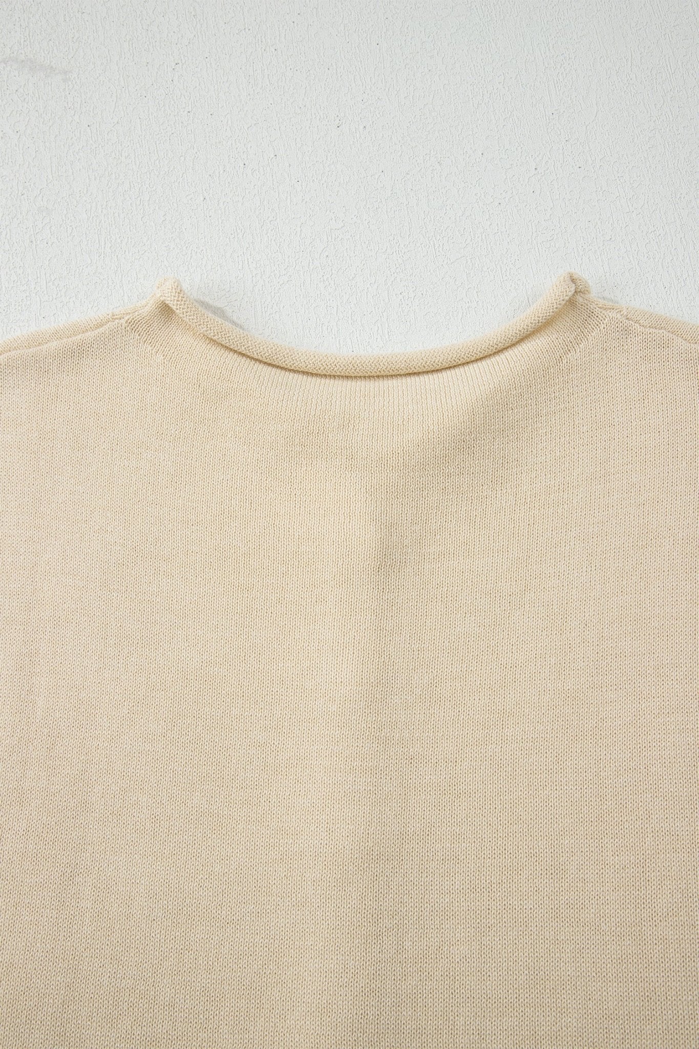 Solid Button-Front Rolled Hem Sweater Top - Rooted & Reckless Co.