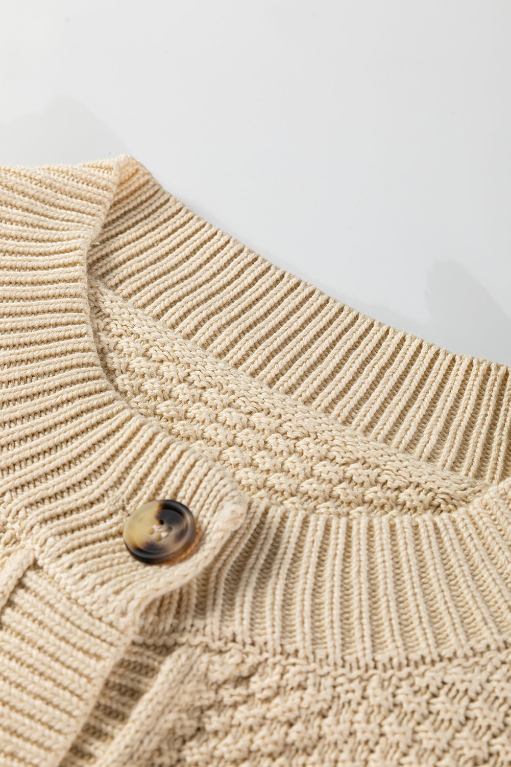 Solid Button-Up Cropped Cardigan Sweater - Rooted & Reckless Co.