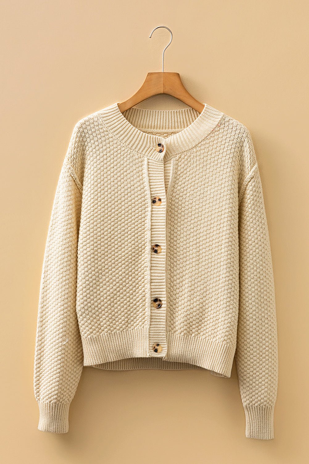 Solid Button-Up Cropped Cardigan Sweater - Rooted & Reckless Co.