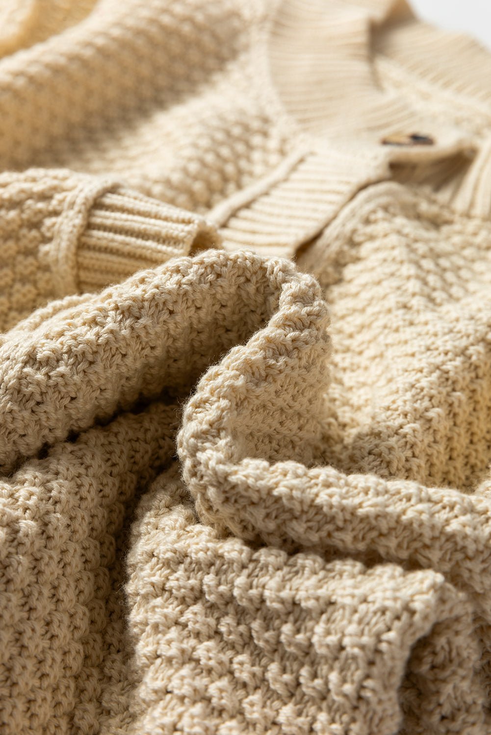 Solid Button-Up Cropped Cardigan Sweater - Rooted & Reckless Co.