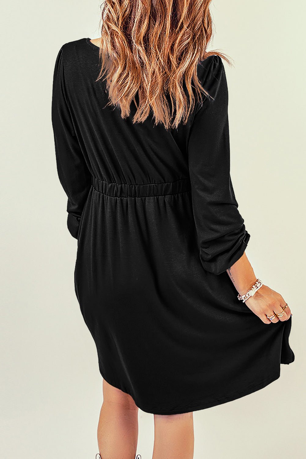 Solid Button-Up Scoop Neck Dress - Rooted & Reckless Co.