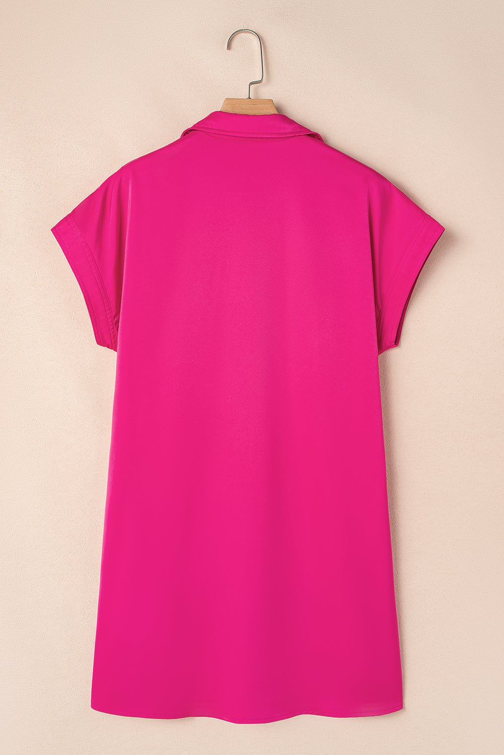 Solid Buttoned Collar T-Shirt Mini Dress - Rooted & Reckless Co.