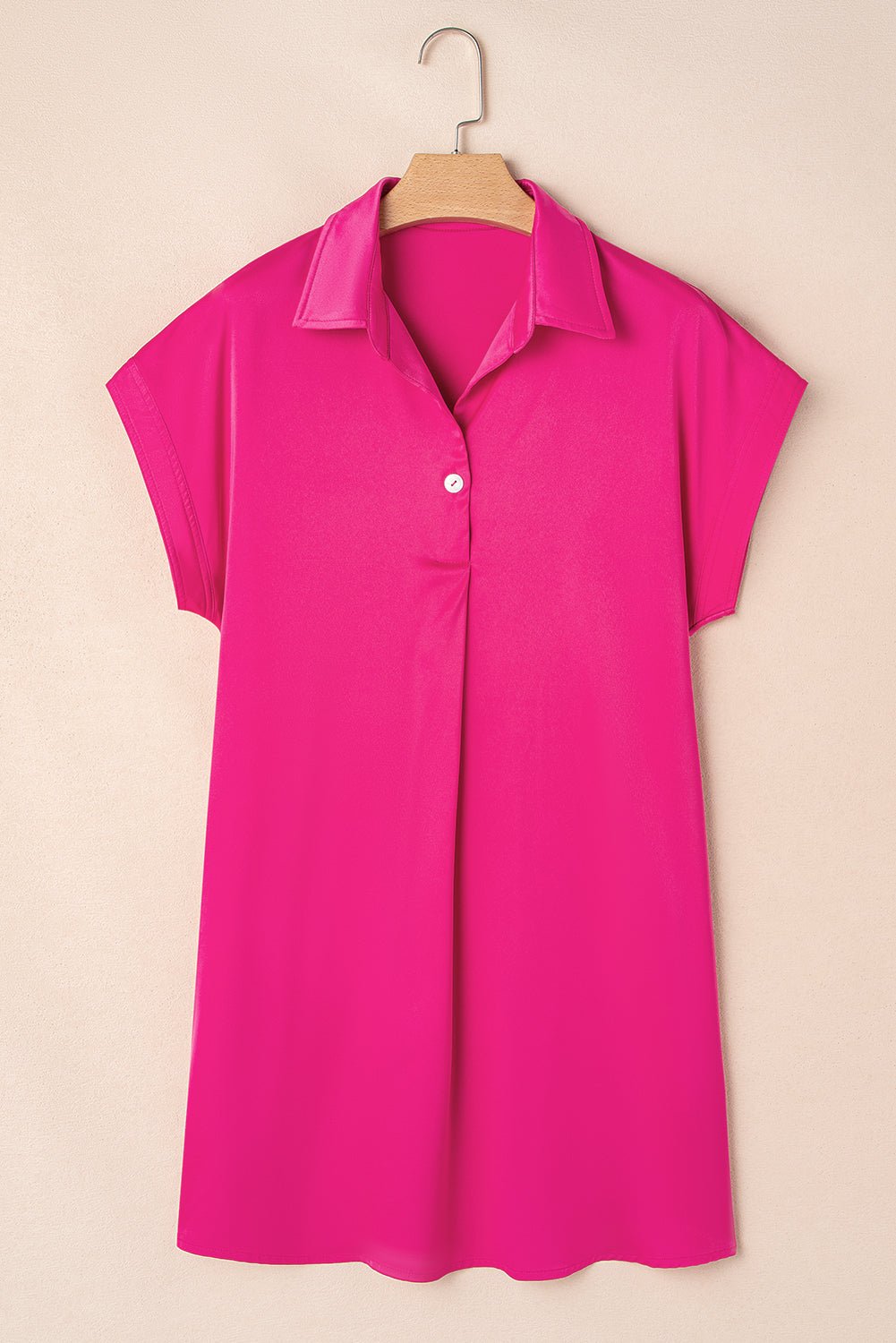 Solid Buttoned Collar T-Shirt Mini Dress - Rooted & Reckless Co.