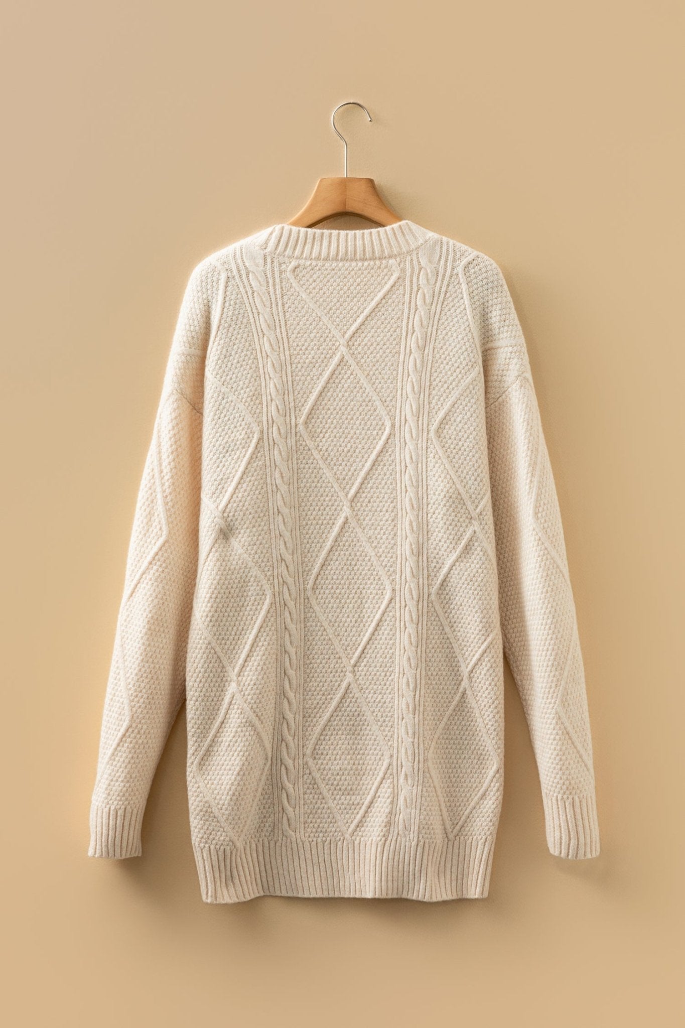 Solid Cable Knit Drop Shoulder Sweater Dress - Rooted & Reckless Co.