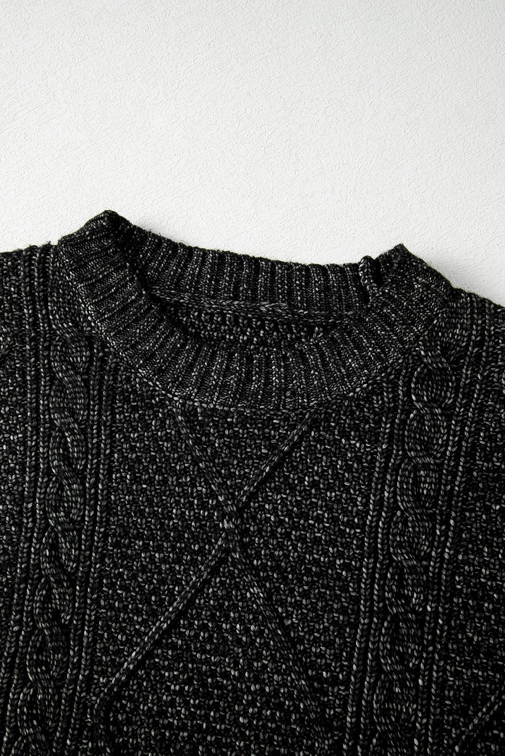 Solid Cable Knit Drop Shoulder Sweater Dress - Rooted & Reckless Co.