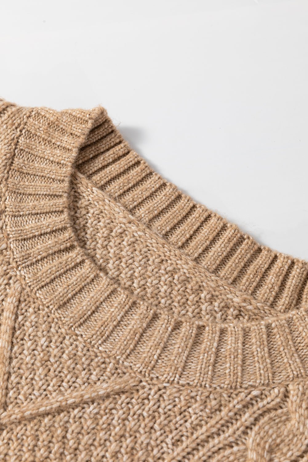 Solid Cable Knit Drop Shoulder Sweater Dress - Rooted & Reckless Co.