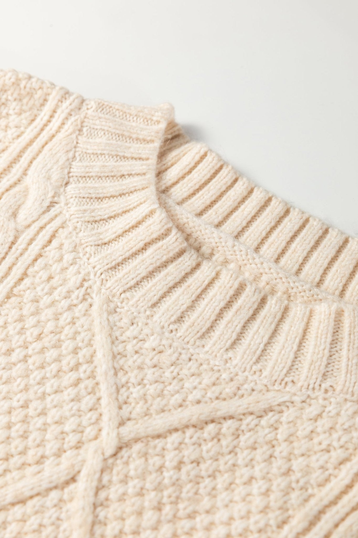 Solid Cable Knit Drop Shoulder Sweater Dress - Rooted & Reckless Co.