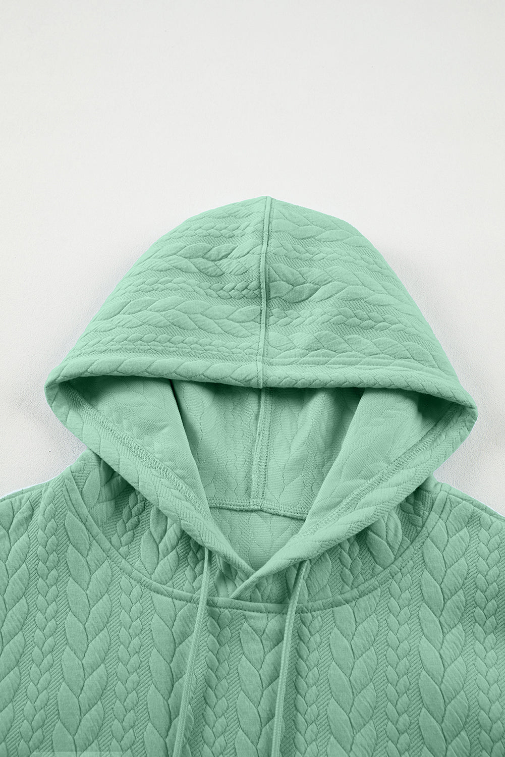 Solid Cable Textured Long Sleeve Baggy Hoodie - Rooted & Reckless Co.