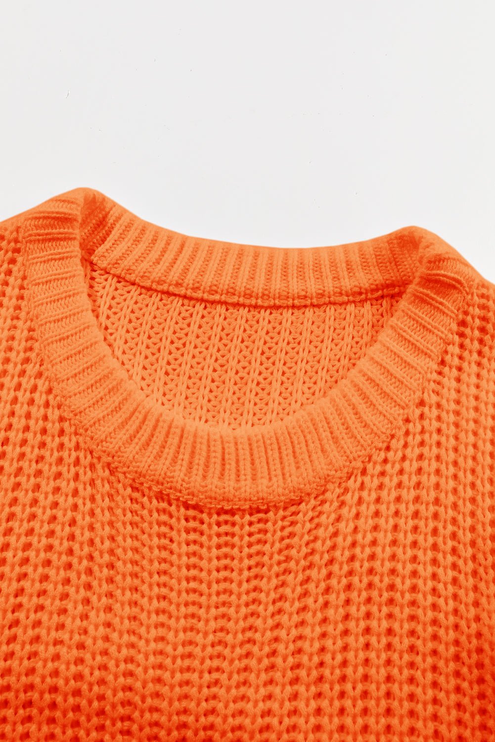 Solid Chunky Knit Ribbed Knit Round Neck Sweater - Rooted & Reckless Co.