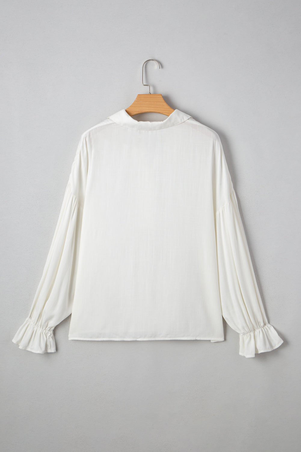 Solid Collared Drop Shoulder Puff Long Sleeve Shirt - Rooted & Reckless Co.