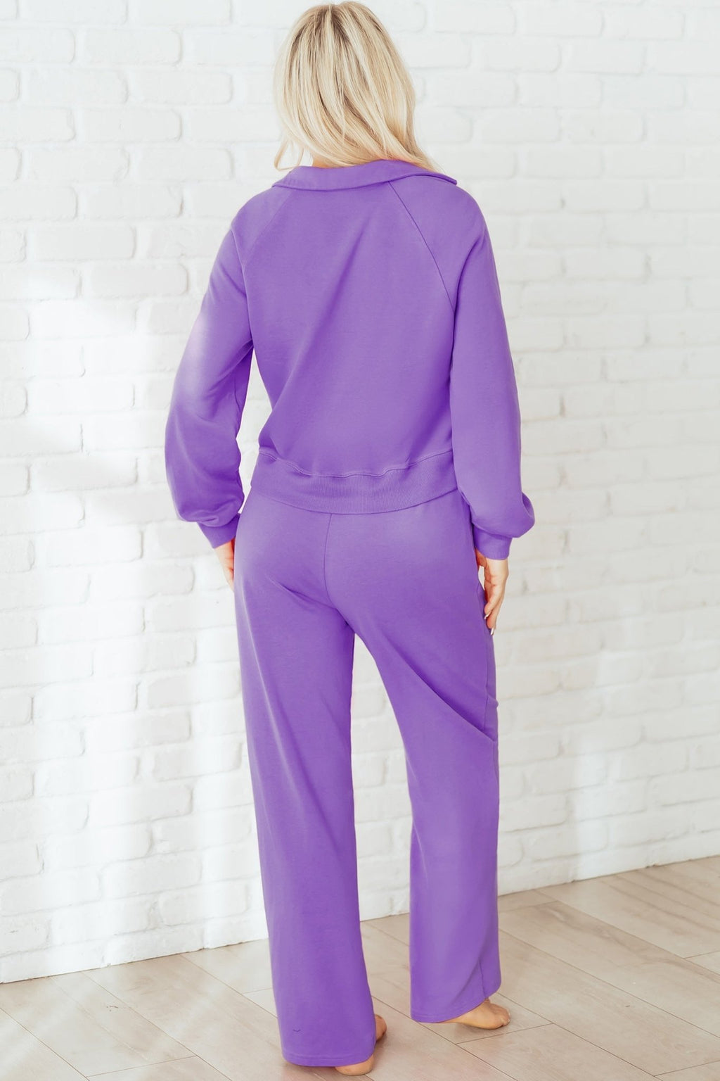 Solid Collared Top and Central Seam Pants Set - Rooted & Reckless Co.