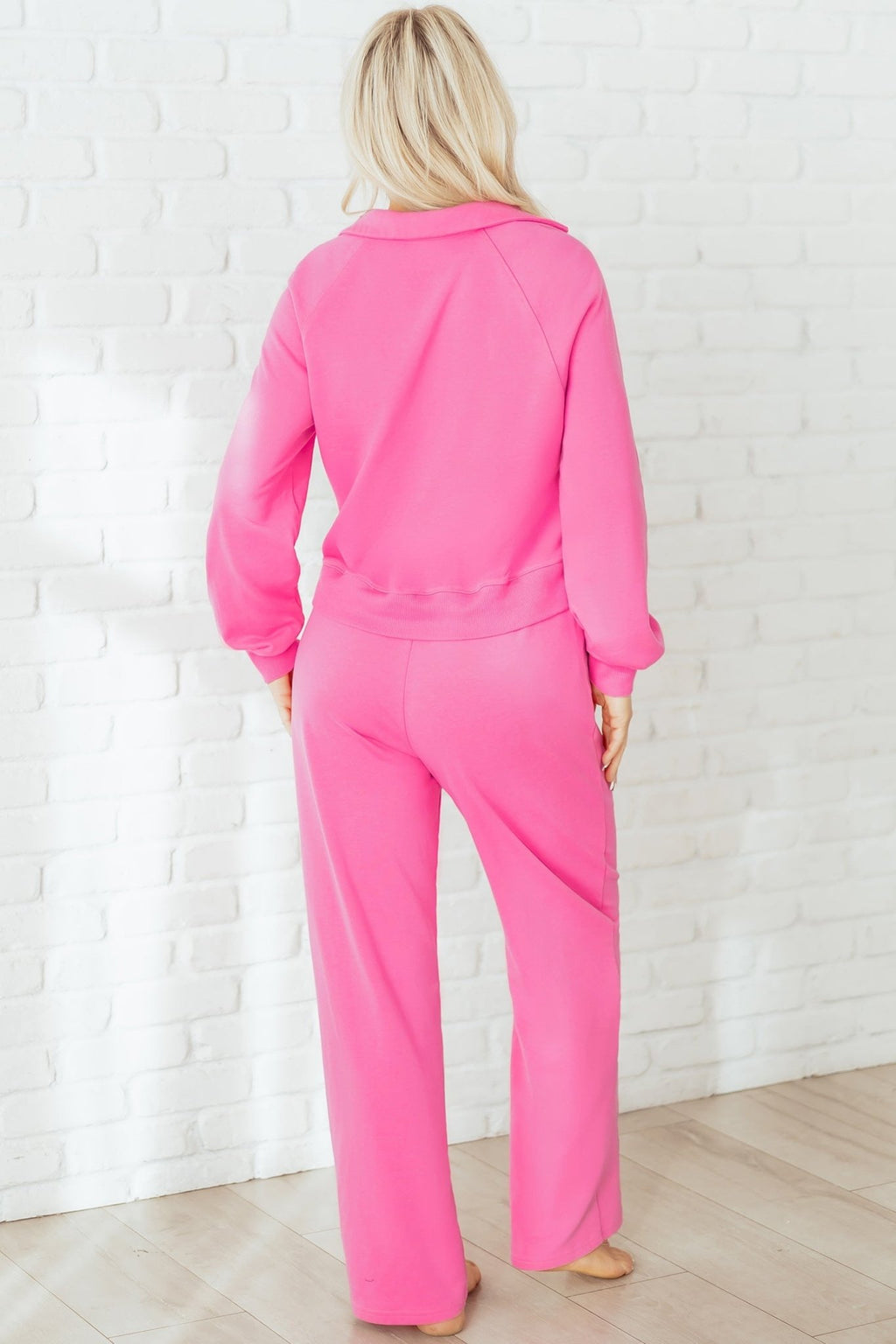 Solid Collared Top and Central Seam Pants Set - Rooted & Reckless Co.