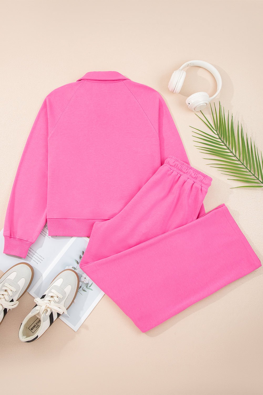 Solid Collared Top and Central Seam Pants Set - Rooted & Reckless Co.