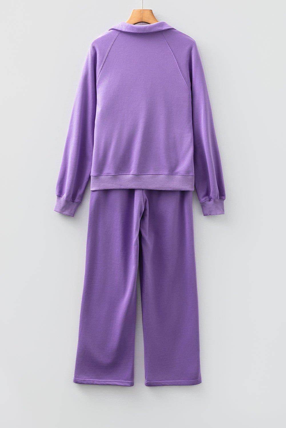Solid Collared Top and Central Seam Pants Set - Rooted & Reckless Co.