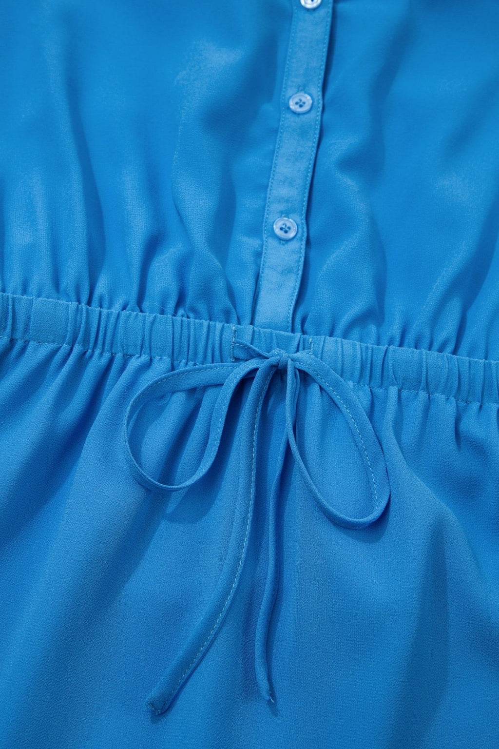 Solid Collared V-Neck Elastic Waist Sleeveless Dress - Rooted & Reckless Co.