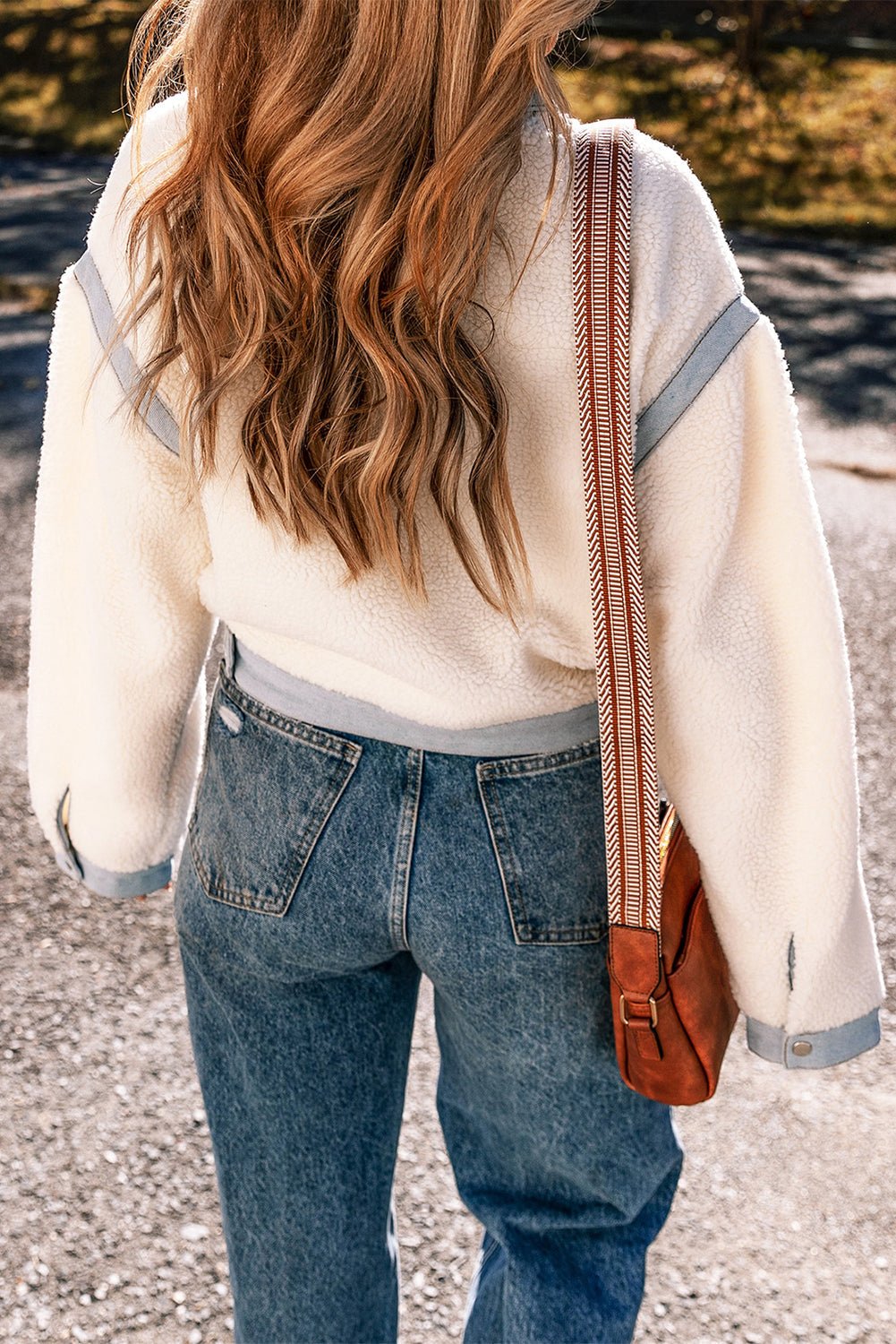 Solid Contrast Trim Buttoned Sherpa Jacket - Rooted & Reckless Co.