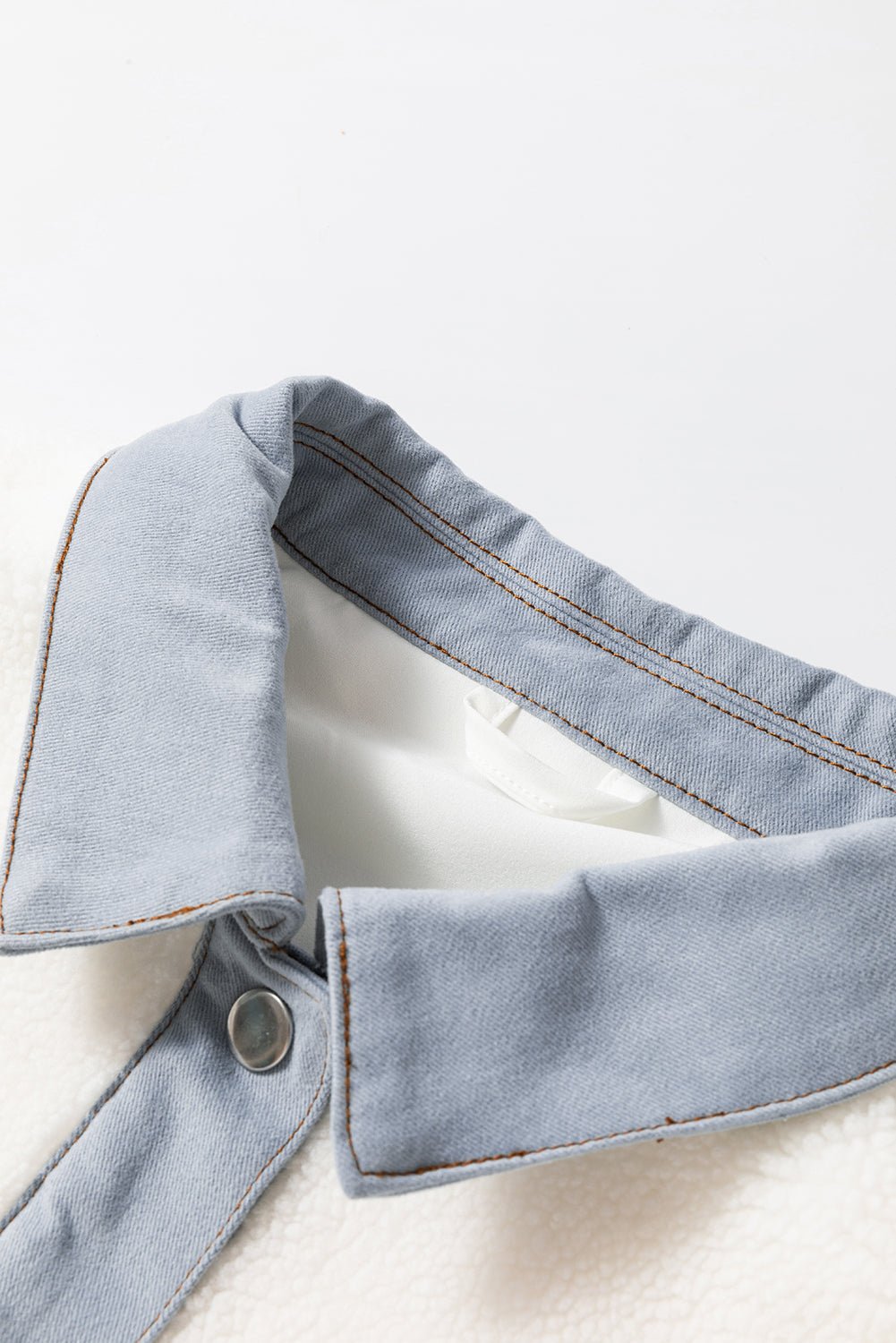 Solid Contrast Trim Buttoned Sherpa Jacket - Rooted & Reckless Co.
