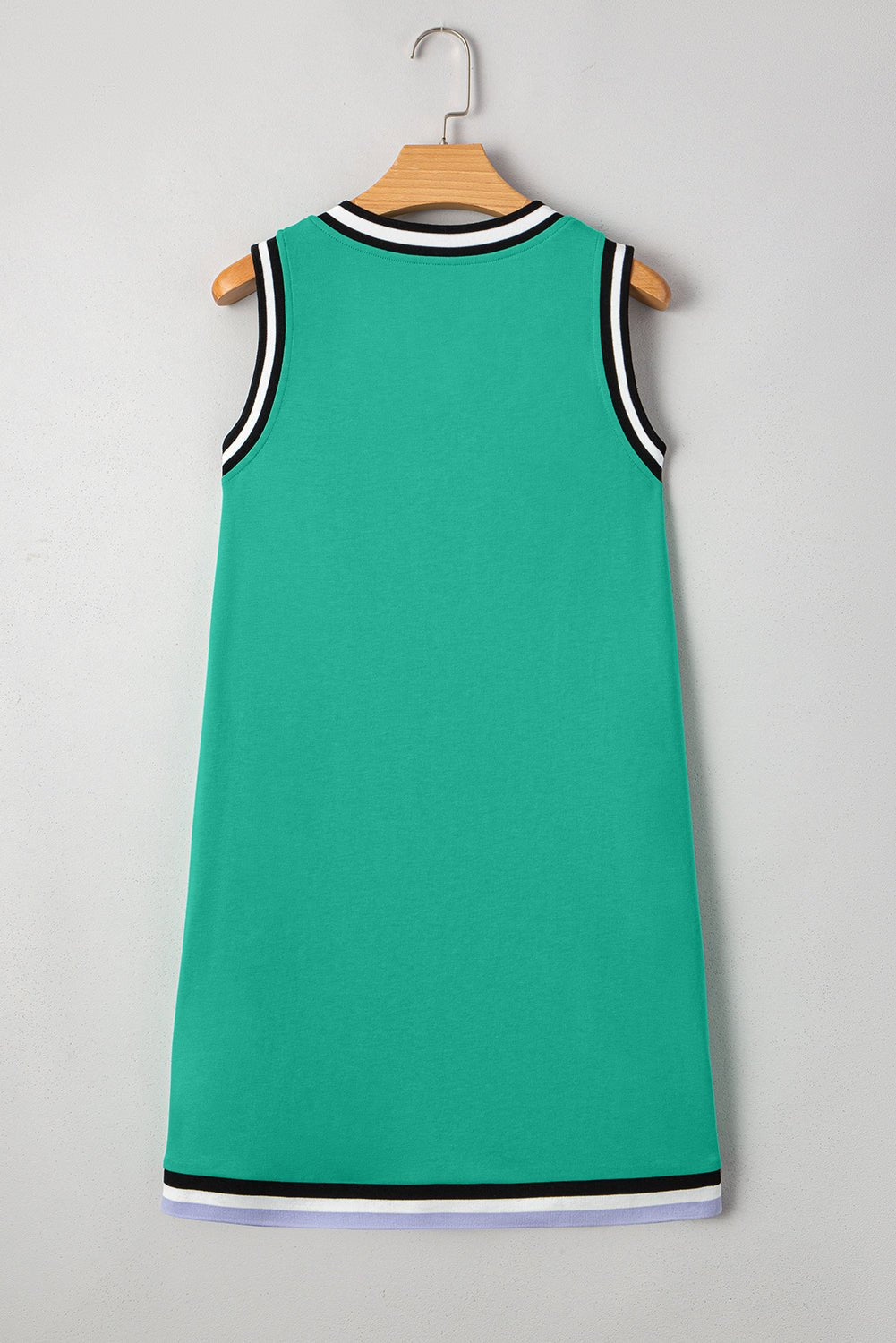 Solid Contrast Trim V-Neck Sleeveless Mini Dress - Rooted & Reckless Co.