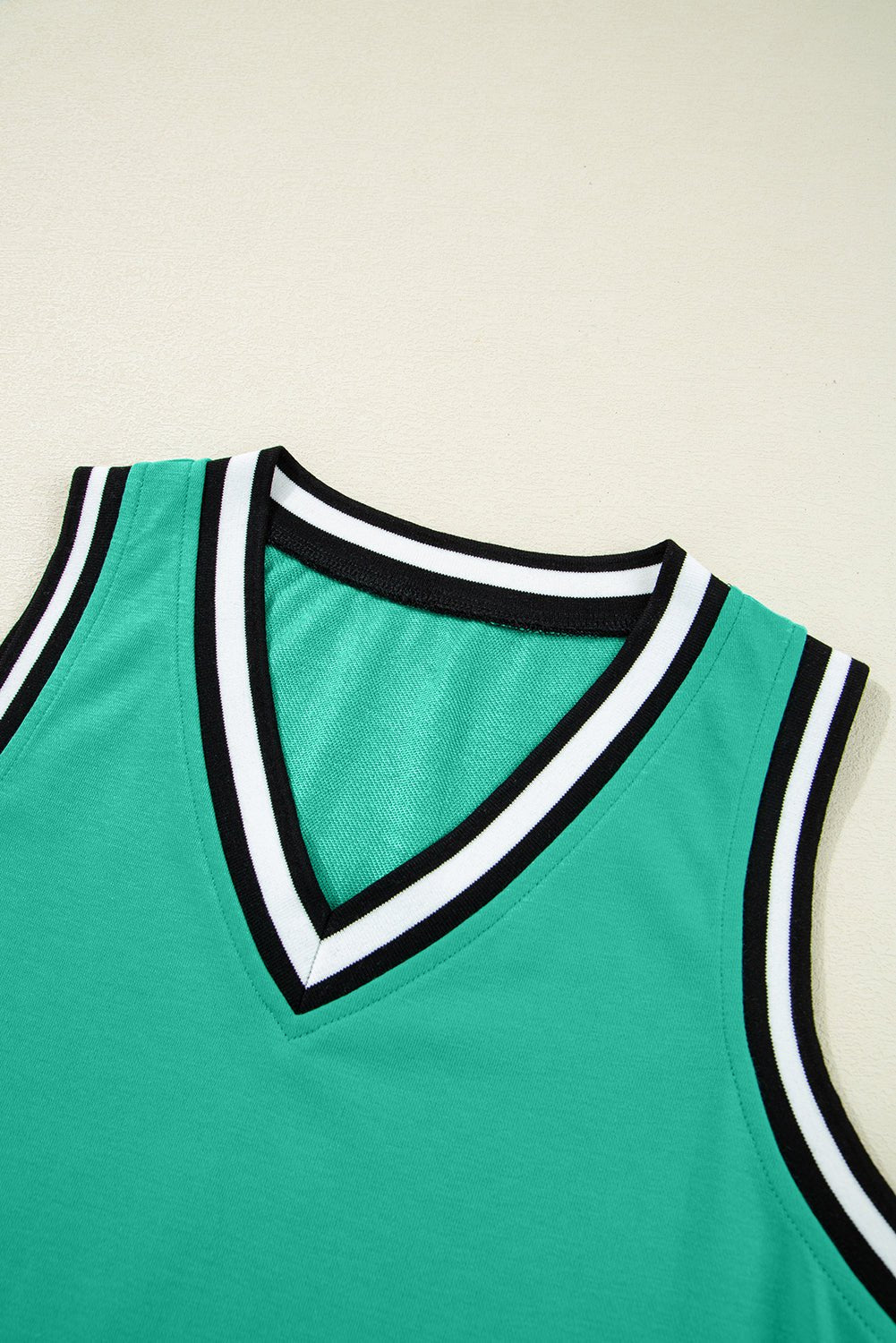 Solid Contrast Trim V-Neck Sleeveless Mini Dress - Rooted & Reckless Co.