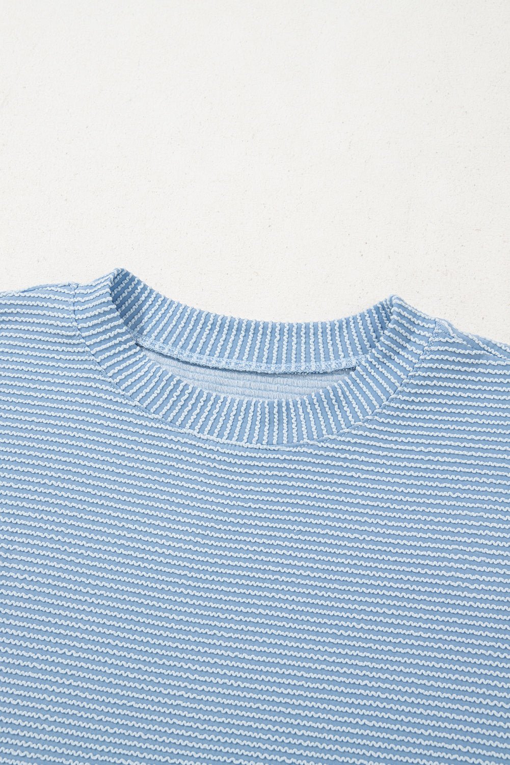 Solid Corded Knit Mock Neck T-Shirt - Rooted & Reckless Co.