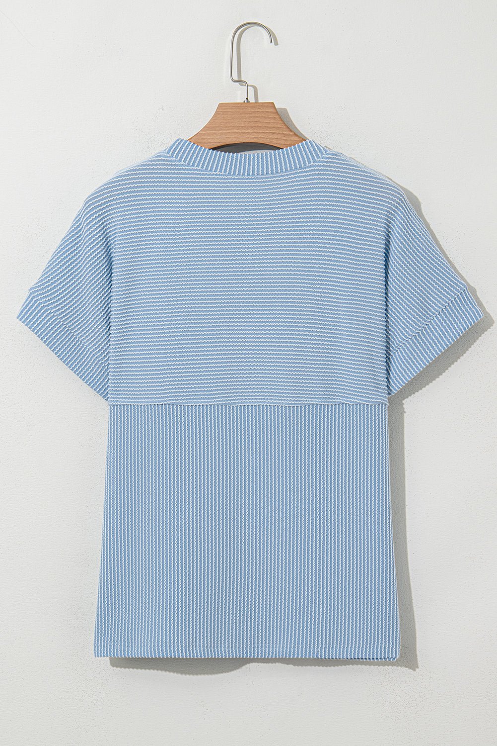 Solid Corded Knit Mock Neck T-Shirt - Rooted & Reckless Co.