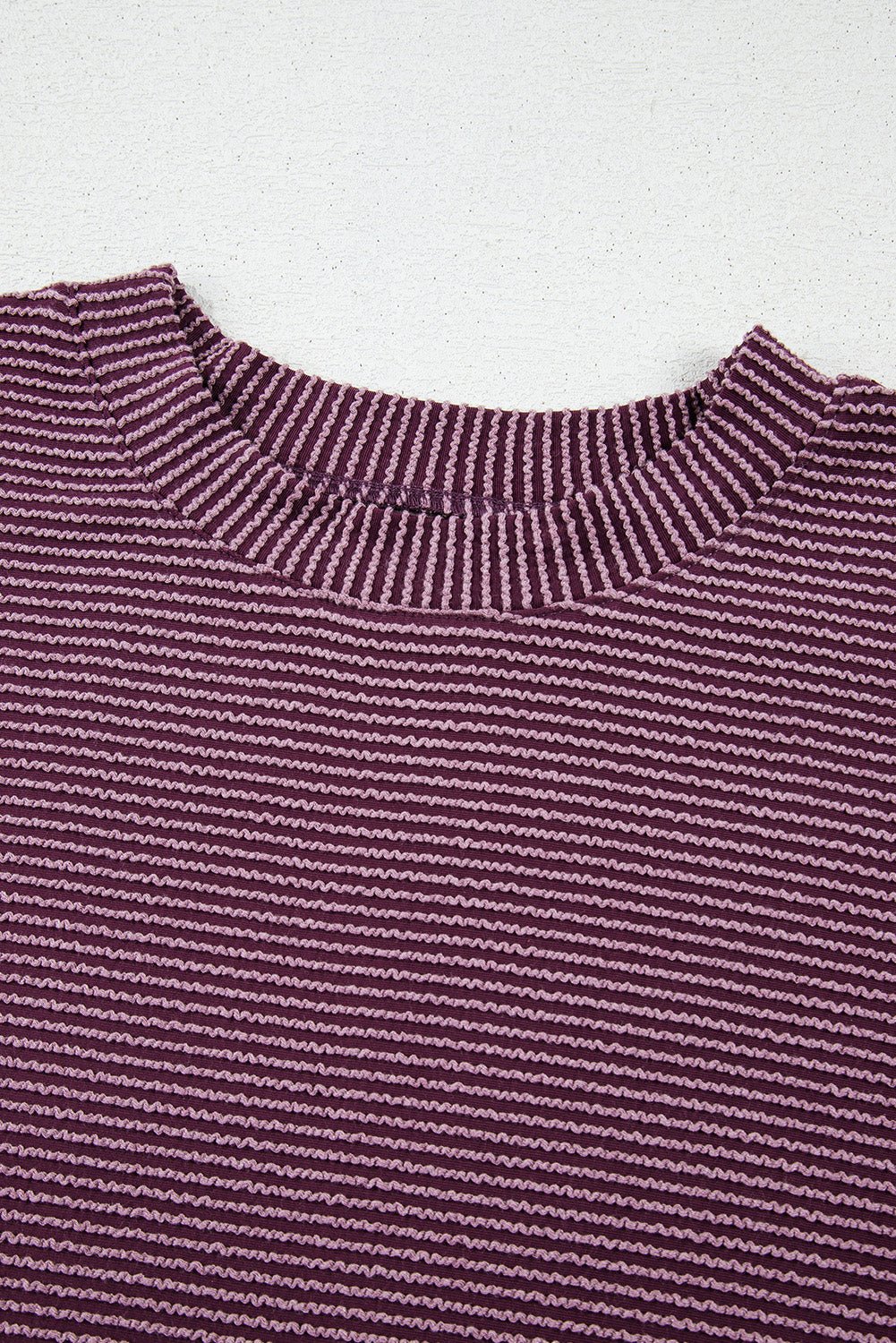 Solid Corded Knit Mock Neck T-Shirt - Rooted & Reckless Co.