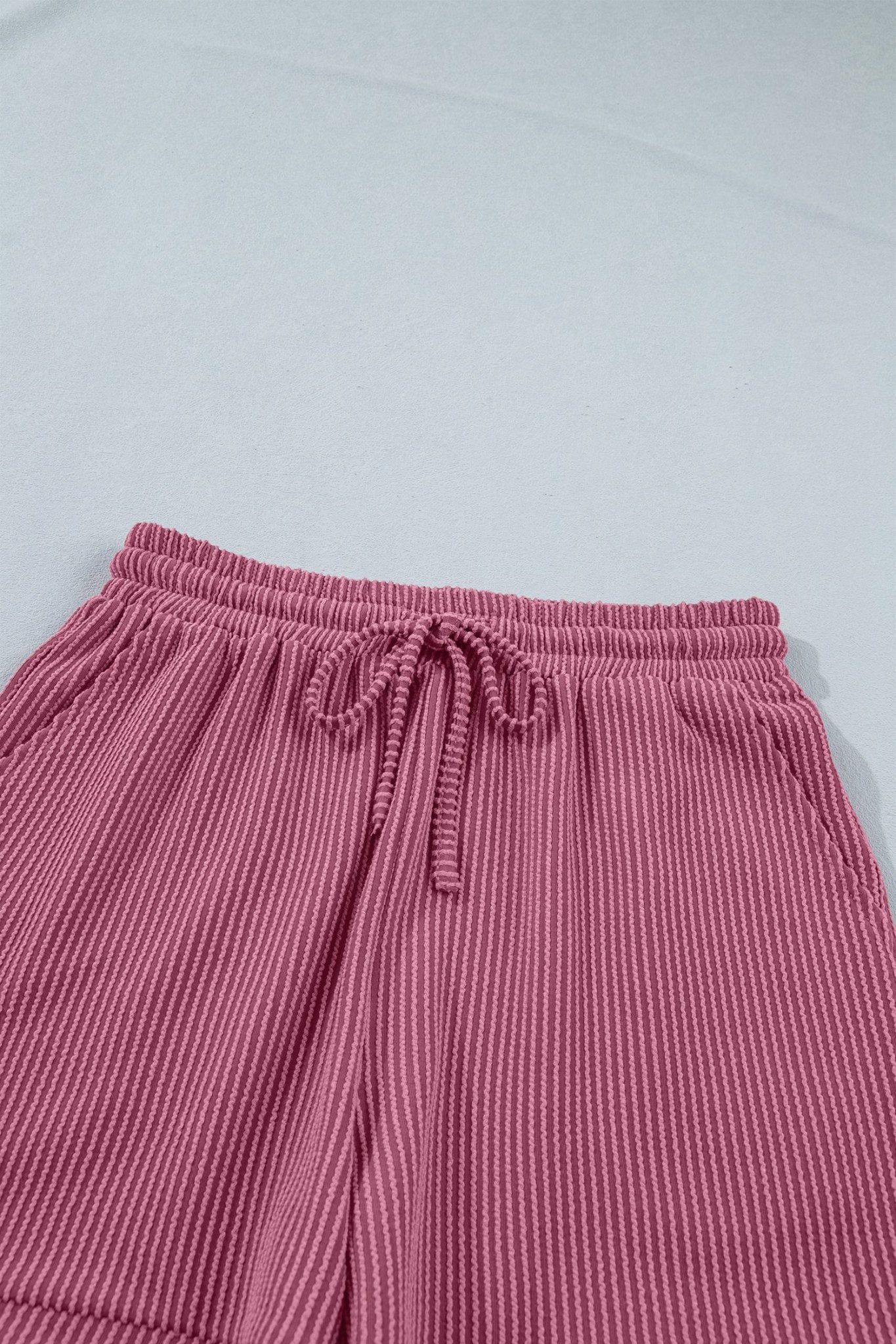 Solid Corded Knit Tee & Drawstring Short Set - Rooted & Reckless Co.