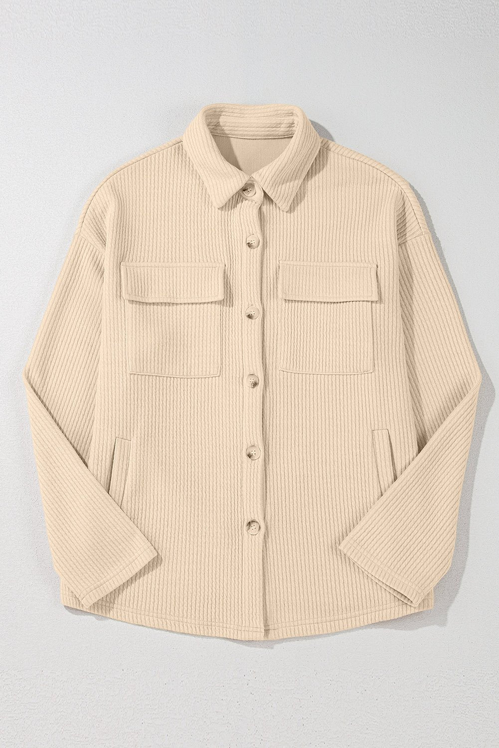 Solid Corduroy Button-Up Long Sleeve Jacket - Rooted & Reckless Co.