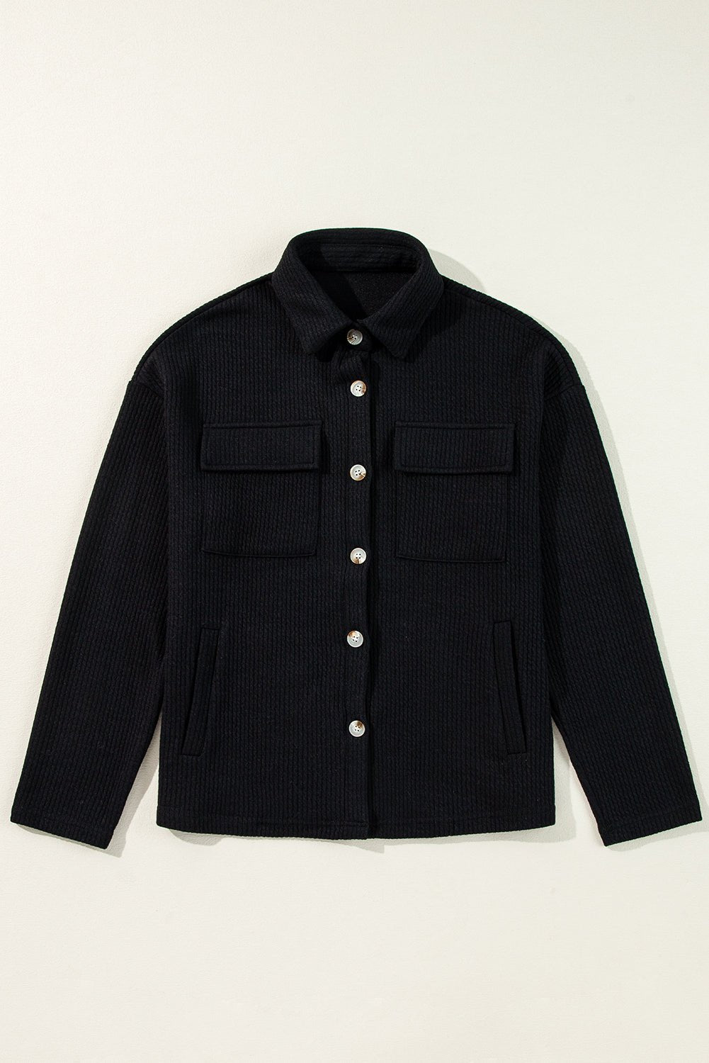 Solid Corduroy Button-Up Long Sleeve Jacket - Rooted & Reckless Co.