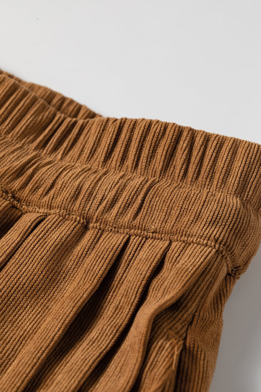 Solid Corduroy Buttoned Elastic Waist Wide Leg Pants - Rooted & Reckless Co.