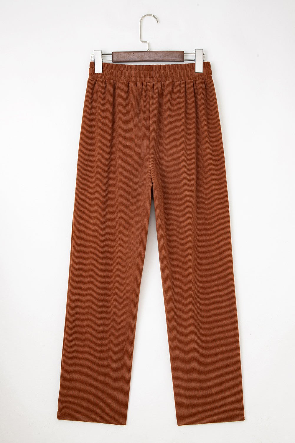 Solid Corduroy Drawstring Elastic Waist Pants - Rooted & Reckless Co.