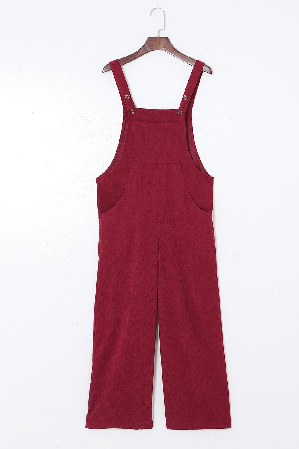 Solid Corduroy Front Bib Pocket Wide Leg Overalls - Rooted & Reckless Co.