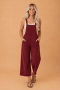 Solid Corduroy Front Bib Pocket Wide Leg Overalls - Rooted & Reckless Co.