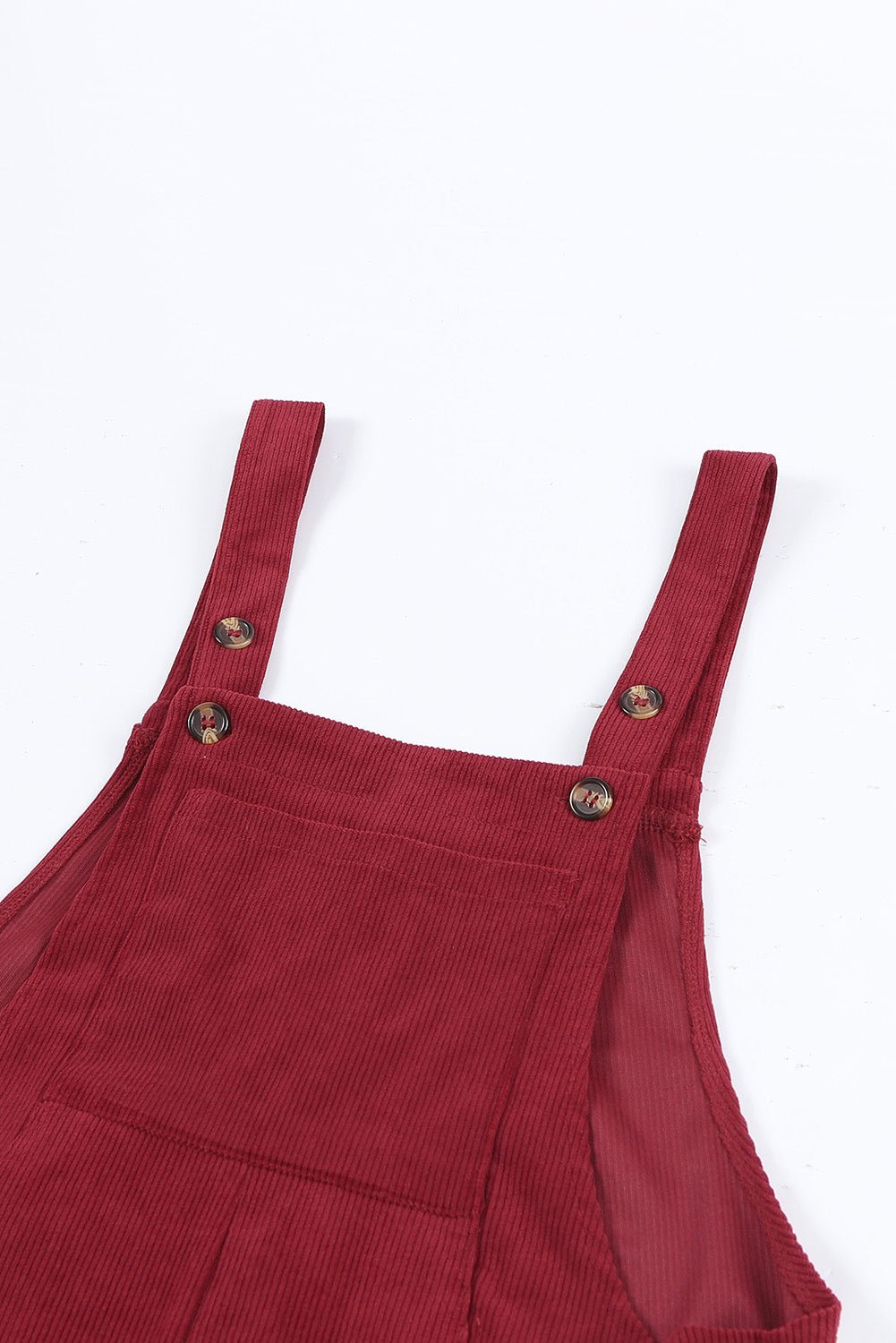 Solid Corduroy Front Bib Pocket Wide Leg Overalls - Rooted & Reckless Co.