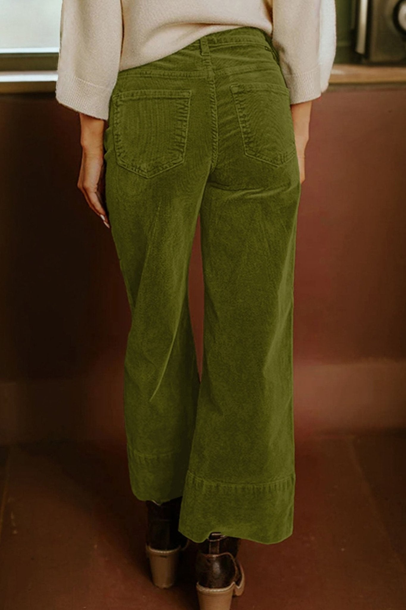 Solid Corduroy High Waist Wide Leg Pants - Rooted & Reckless Co.