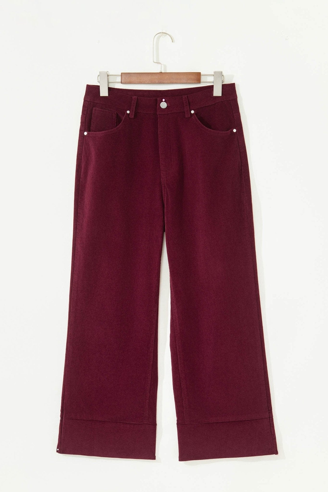 Solid Corduroy High Waist Wide Leg Pants - Rooted & Reckless Co.