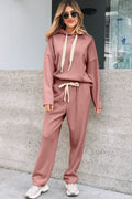Solid Corduroy Lace Hoodie and Pants Set - Rooted & Reckless Co.